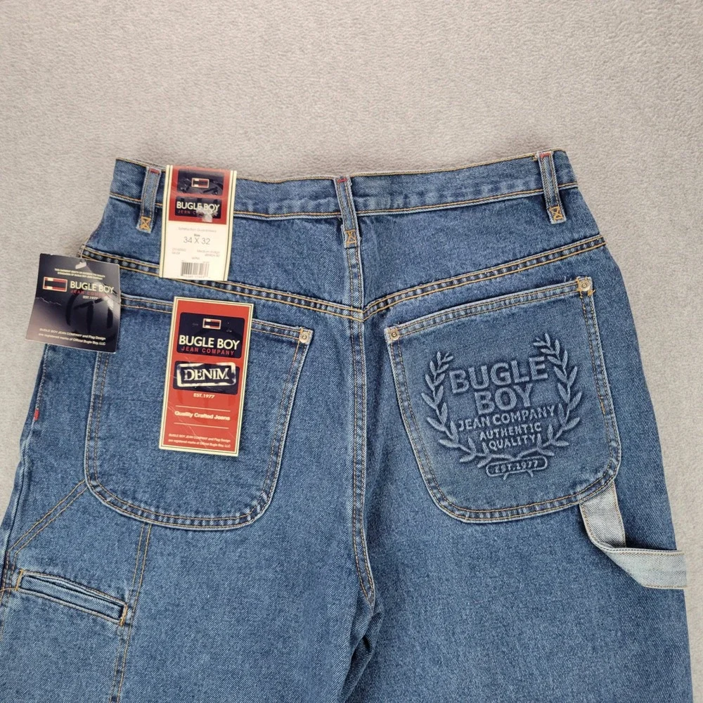 Y2K Bugle Boy Mens Carpenter Jeans‎ Medium Indigo 34x32 NWT VTG Wide Leg Baggy